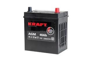 Kraft AGM 40 A/h 330 A R+ 200x135x220 мм