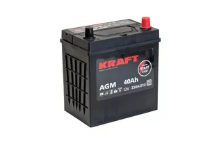 Kraft AGM 40 A/h 330 A R+ 200x135x220 мм