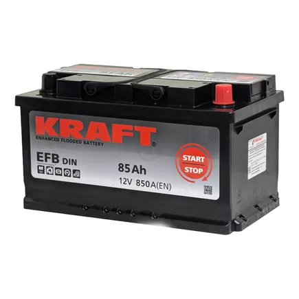 Kraft EFB Start&Stop 85 A/h 850 A R+ 315x175x175 мм (низкий)