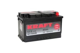 Kraft EFB StartStop 80 A/h 800 A R+ 315x175x190 мм