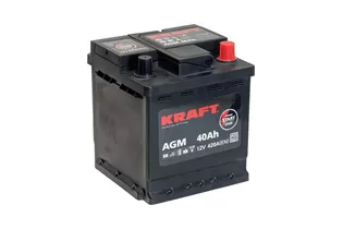 Kraft AGM StartStop 40 A/h 420 A R+ 175x175x190 мм