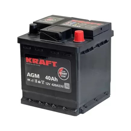 Kraft AGM Start&Stop 40 A/h 420 A R+ 175x175x190 мм