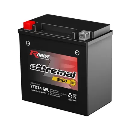 RDrive Extremal Gold YTX14-GEL 12 A/h 200 A L+ 150x87x145 мм