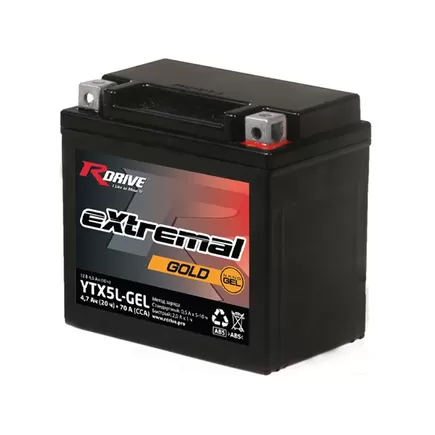 RDrive Extremal Gold YTX5L-GEL 4 A/h 70 A R+ 113x70x105 мм