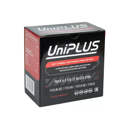 UniPlus AGM MX14-4 13 A/h 210 A L+ YTX14 150x88x145 мм