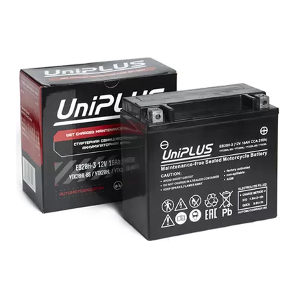 UniPlus AGM EB20H-3 18 A/h 310 A R+ YTX20L 177x88x156 мм