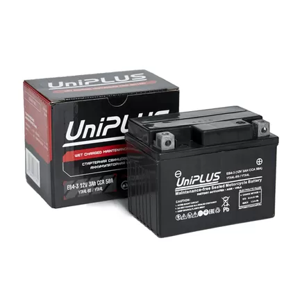 UniPlus AGM EB4-3 3 A/h 50 A R+ YTX4L 113x70x85 мм