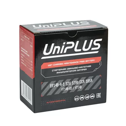 UniPlus AGM EB14B-4 12 A/h 185 A L+ YT14B 150x70x146 мм
