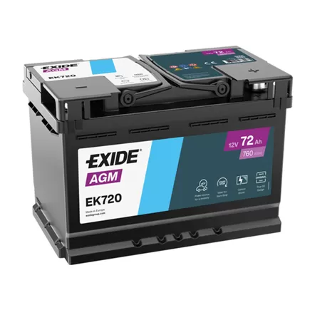 Exide Start-Stop AGM EK720 72 A/h 760 А R+ 278x175x190 мм