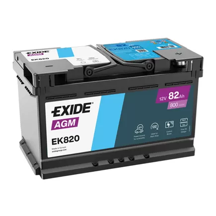 Exide Start-Stop AGM EK820 82 A/h 800 A R+ 315x175x190 мм