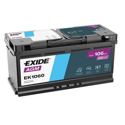 Exide Start-Stop AGM EK1060 106 A/h 950 A R+ 393x175x190 мм