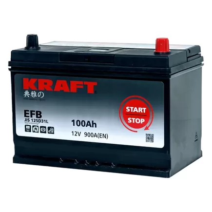 Kraft EFB Asia 100 JR 100 A/h 900 A R+ 310x175x220 мм
