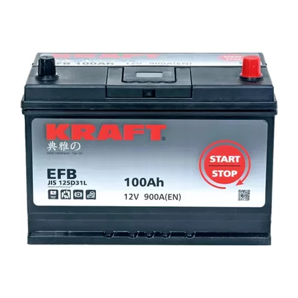 Kraft EFB Asia 100 JR 100 A/h 900 A R+ 310x175x220 мм