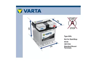 Varta Black Dynamic A16 40 A/h 340 А R+ (540406034) 175x175x190 мм