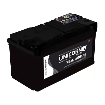 Unicorn Black 75 A/h 600 A R+ 278x175x190 мм