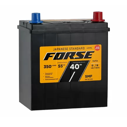 Forse Asia 42B19L 40 A/h 350 A R+ 187x129x200 мм