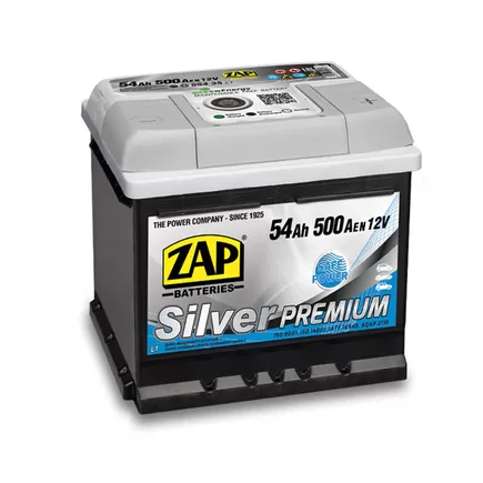 Zap Silver Premium 54 A/h 500 A R+ (554 35) 207x175x190 мм