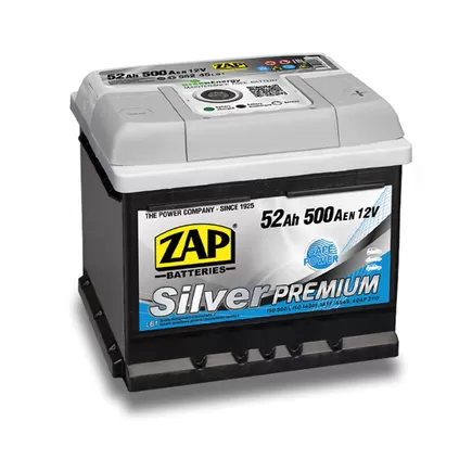 Zap Silver Premium 52 A/h 500 A R+ (552 45) 207x175x175 мм (Низкий)