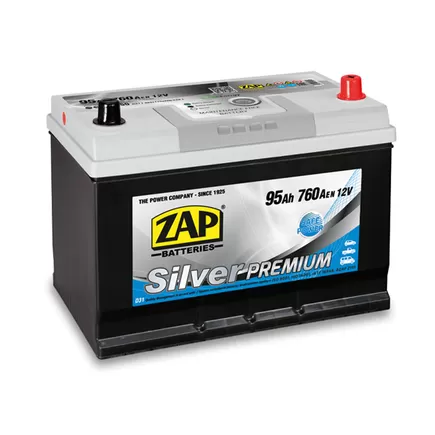 Zap Silver Premium Asia 95 A/h 760 A R+ (595 50) 310x175x200 мм