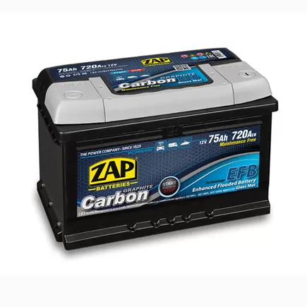 Zap Carbon EFB 75 A/h 720 A R+ (575 08) 278x175x175 мм (Низкий)