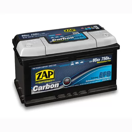 Zap Carbon EFB 80 A/h 750 A R+ (580 08) 315x175x175 мм (Низкий)