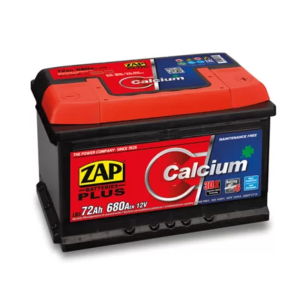 Zap Calcium Plus 72 A/h 680 A R+ (Низкий) 278х175х175 мм