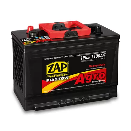 Zap Agro 195 17 195 A/h 1100 A 6V 334x175x240 мм
