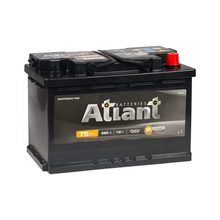 Atlant Black 75 A/h 660 A R+ 275x175x190 мм