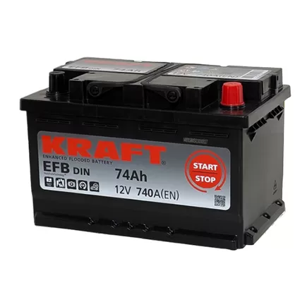 Kraft EFB Start&Stop 74 A/h 740 A R+ низкий 278х175х175 мм
