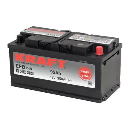 Kraft EFB Start&Stop 95 A/h 950 A R+ 353x175x175 мм (низкий)