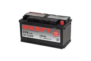 Kraft EFB StartStop 100 A/h 1000 A R+ 353x175x190 мм