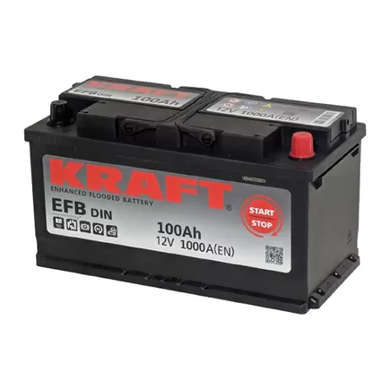 Kraft EFB Start&Stop 100 A/h 1000 A R+ 353x175x190 мм