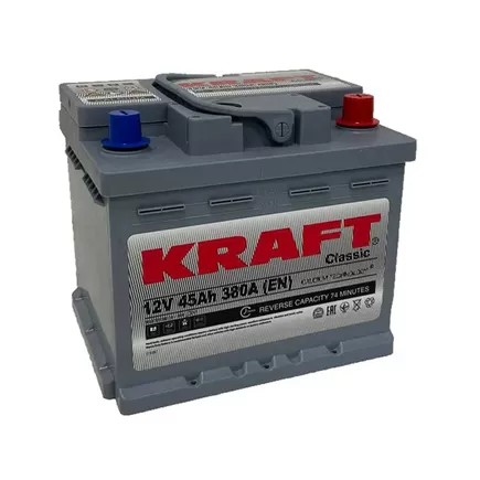 Kraft Classic 45 R 45 A/h 380 A R+ низкий 207x175x175 мм
