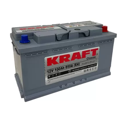 Kraft Classic 100 R 100 A/h 850 A R+ низкий 353x175x175 мм