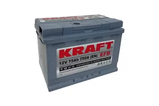 Kraft Classic EFB 75 A/h 750 A R+ 278x175x190 мм