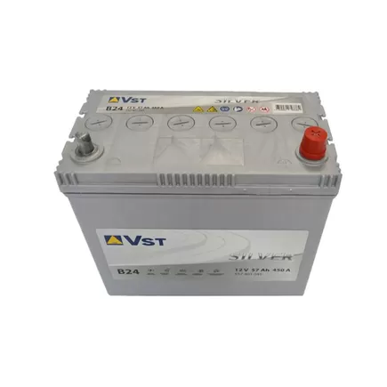 VST Silver 6СТ-57 B24 57 A/h 450 A R+ 237x127x200 мм