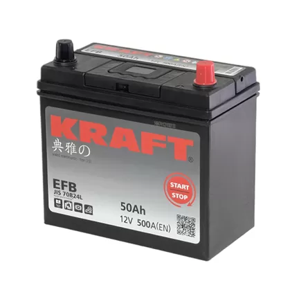 Kraft EFB Asia 50 JR 50 A/h 500 A R+ 237x126x220 мм