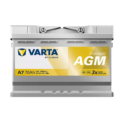 Varta Silver Dynamic AGM A7 70 A/h 760 A R+ 278х175х190 мм