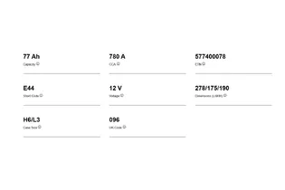 Varta Dynamic SLI E44 77 A/h 780 A R+ 278x175x190 мм