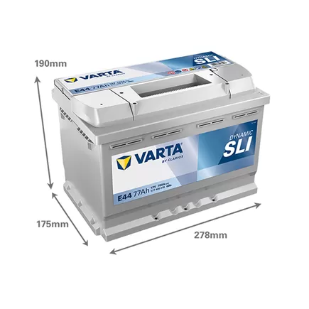 Varta Dynamic SLI E44 77 A/h 780 A R+ 278x175x190 мм
