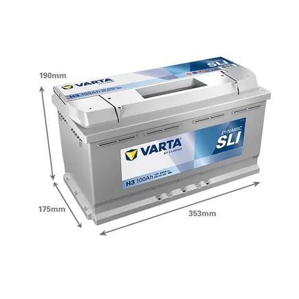 Varta Dynamic SLI H3 100 A/h 830 A R+ 353x175x190 мм