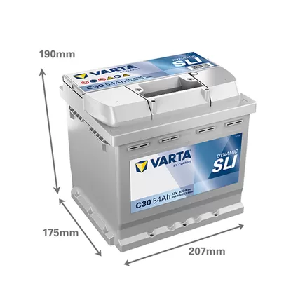 Varta Dynamic SLI С30 54 A/h 530 A R+ 207x175x190 мм