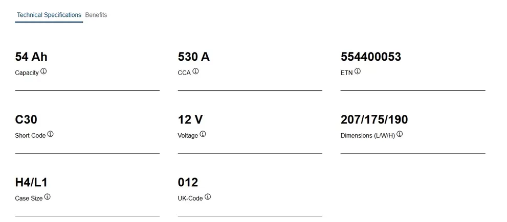 Varta Dynamic SLI С30 54 A/h 530 A R+ 207x175x190 мм