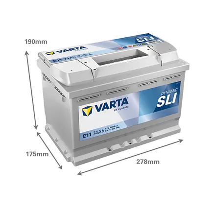 Varta Dynamic SLI E11 74 A/h 680 A R+ 278x175x190 мм
