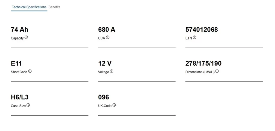 Varta Dynamic SLI E11 74 A/h 680 A R+ 278x175x190 мм