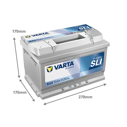 Varta Dynamic SLI E43 72 A/h 680 A R+ 278x175x175 мм