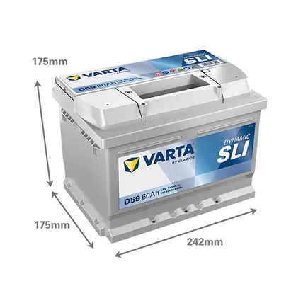 Varta Dynamic SLI D59 60 A/h 540 A R+ 242x175x175 мм