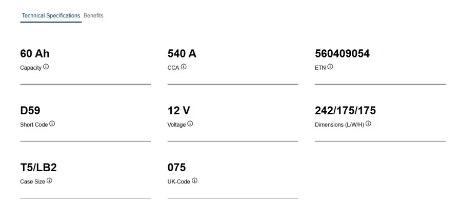 Varta Dynamic SLI D59 60 A/h 540 A R+ 242x175x175 мм