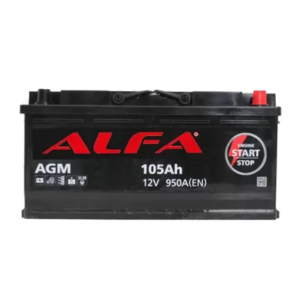 Alfa AGM 105 A/h 950 А R+ 393x175x190 мм