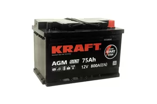 Kraft AGM 75 A/h 800 А R+ 278x175x190 мм